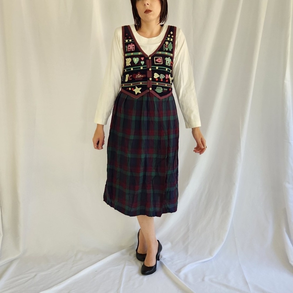 90s Deadstock Plaid Teacher Dress